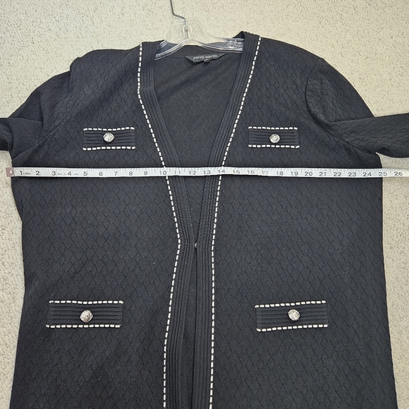 Ming Wang Duster Long Cardigan Black Career Designer Sweater Womens XL - Picture 5 of 10